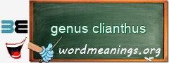 WordMeaning blackboard for genus clianthus